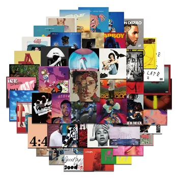 55 pezzi di cantante di moda album tendenza personalità adesivo copertura adesivi impermeabili fai da te bagaglio telefono chitarra
