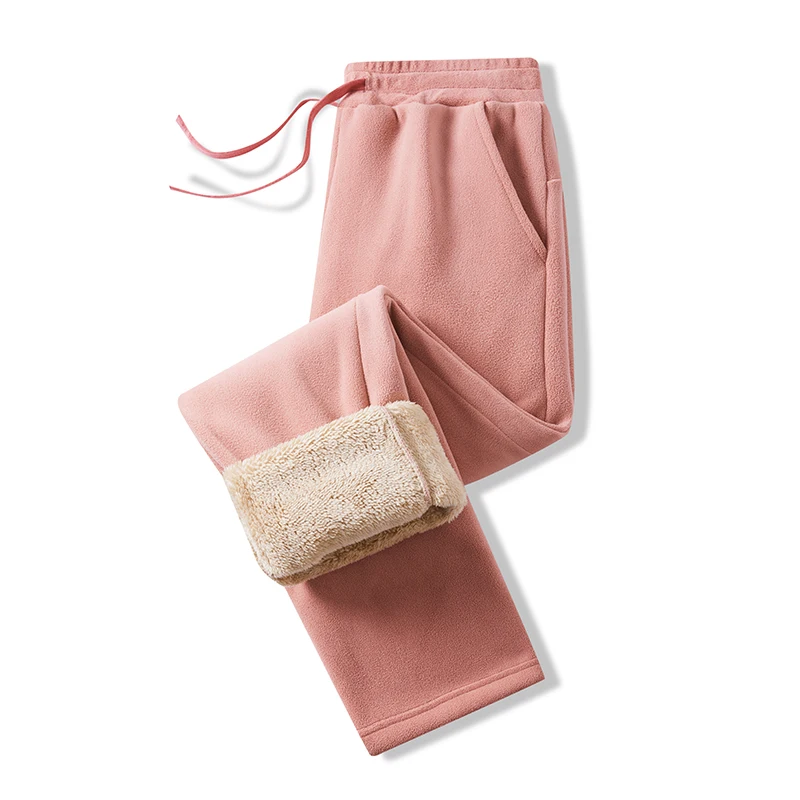 Women Casual Thickend Fleece Sweatpants High Waisted Warm Sports Jogger Pants Winter Outdoor Hiking Trousers 3