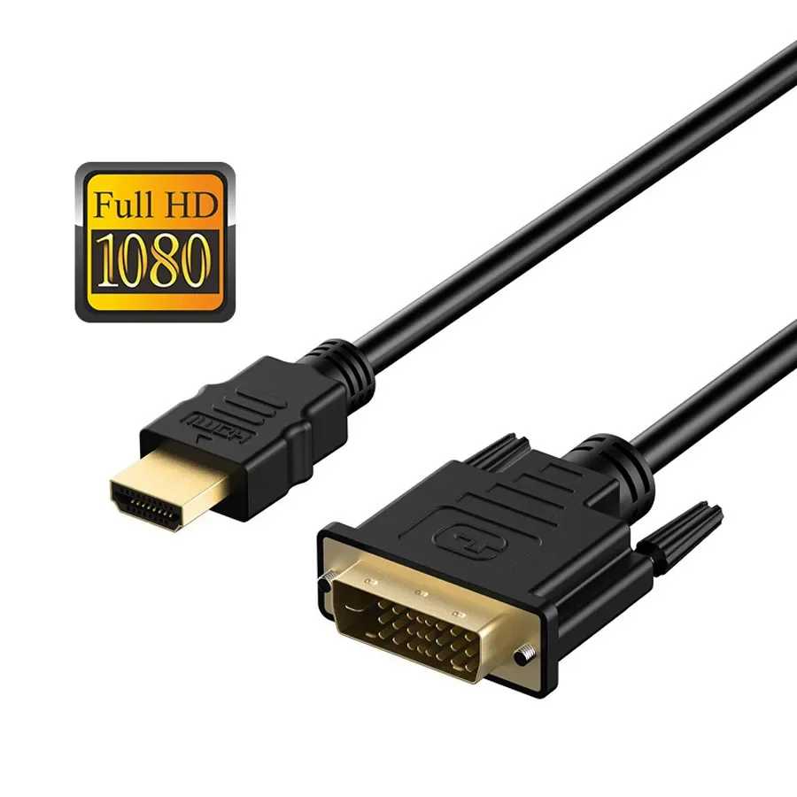 DVI To HDTV Cable DVI To HDTV Cable HD To DVI Compatible 1.5M 3M 1080P 3D D 24 1 Pin Adapter Cables For TV BOX DVD PC Projector