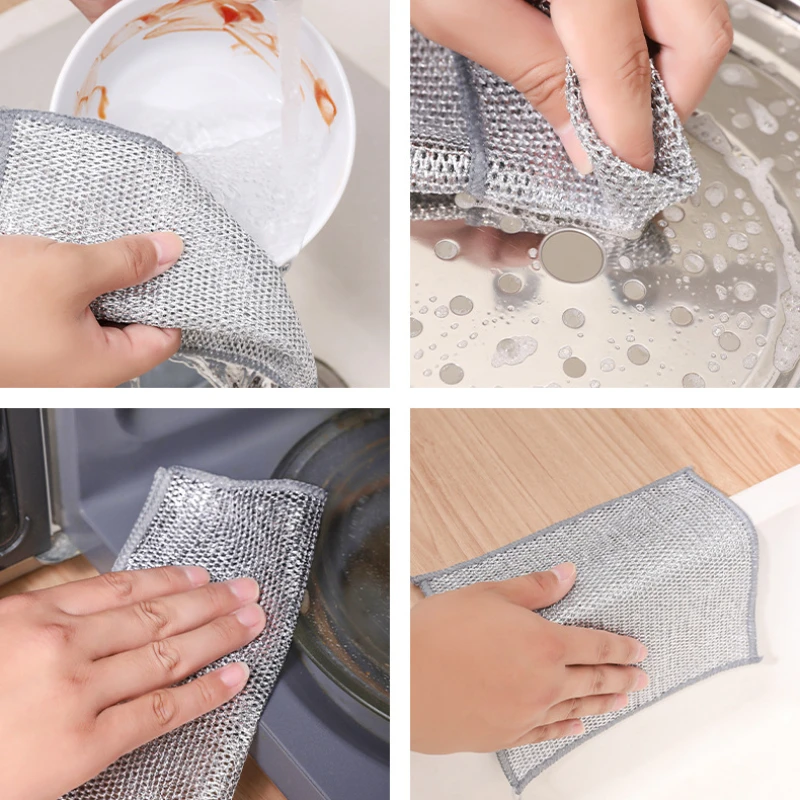 Trapos para platos de alambre multiusos, no Rayan, para limpieza húmeda y  seca de cocina, 3/5/10/20 piezas - AliExpress