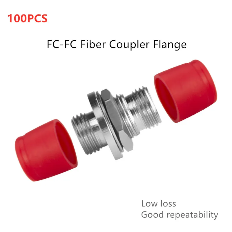 

100 PCS Low Loss FC-FC fiber optic adapter Small D Type flange coupler FC to FC Connector Fiber Optic Flange Optical Attenuator