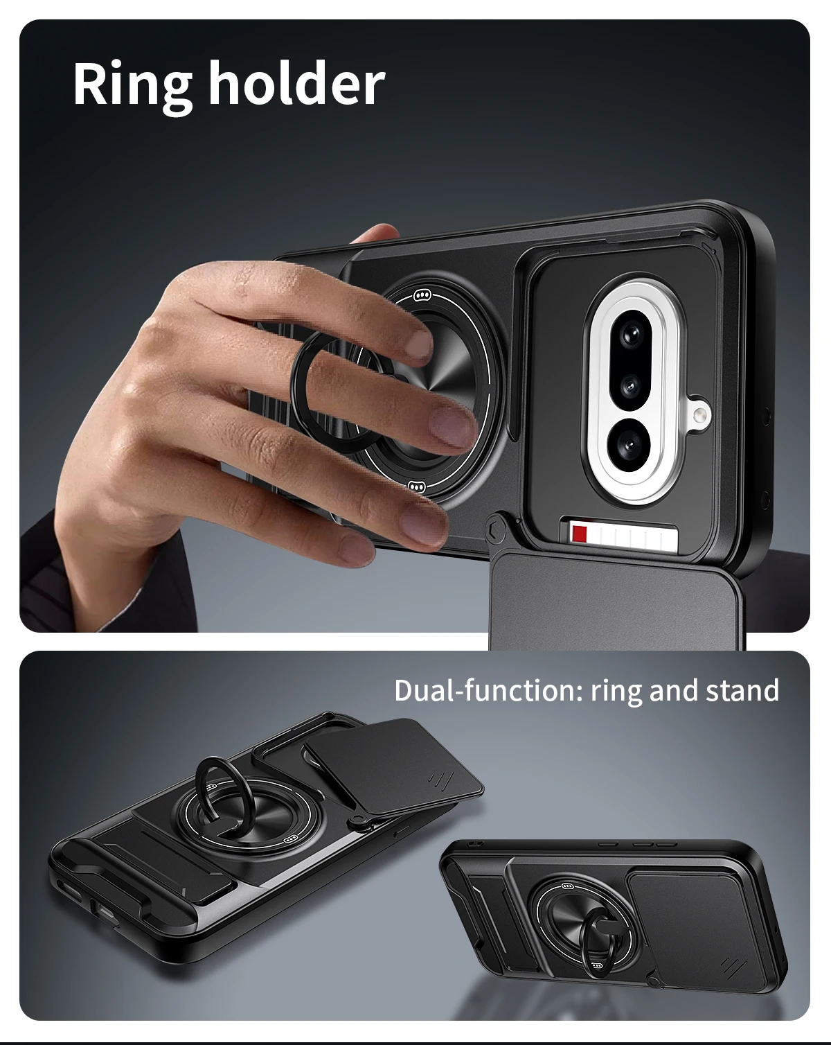Durable Kickstand Case with Camera Lens Protection