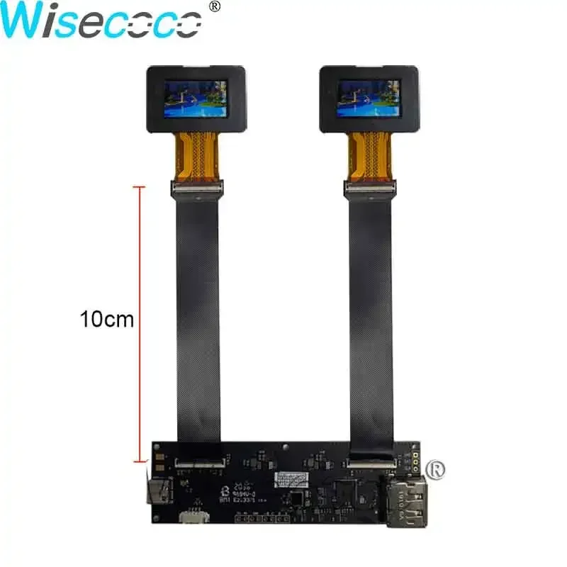 Wisecoco 미니 LVDS 듀얼 AMOLED 디스플레이 500 휘도 DP 컨트롤러 드라이버 보드 로봇 눈, 0.71 인치 1080P OLED 스크린