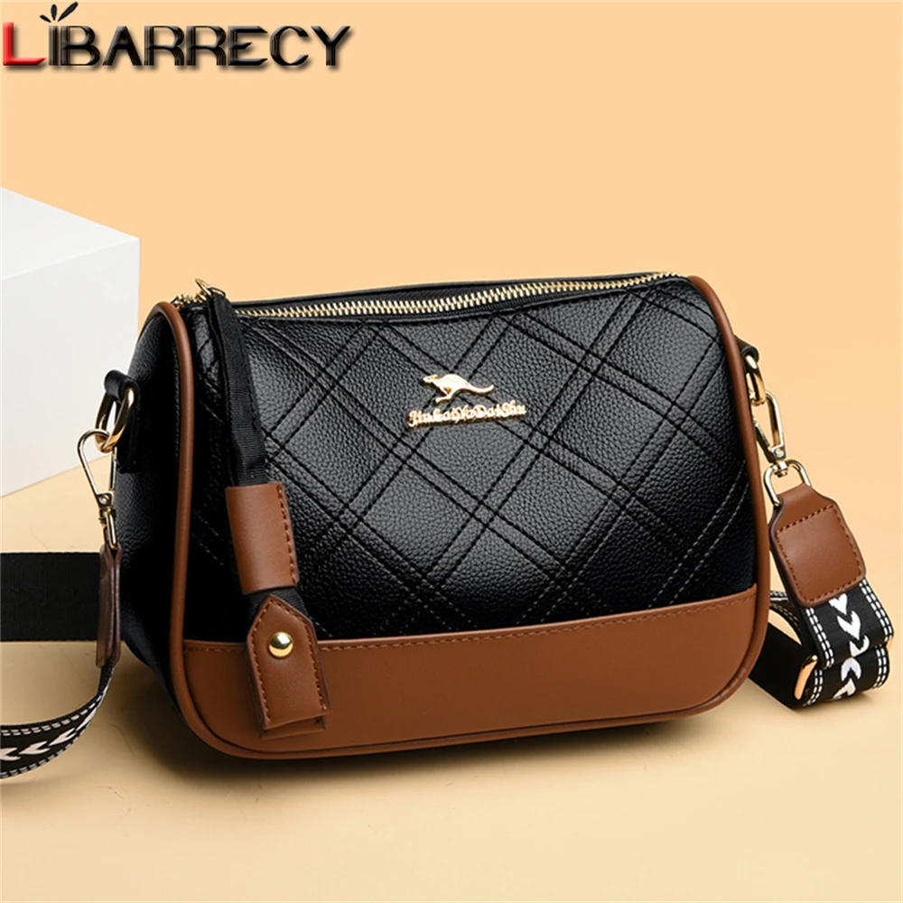 

Panelled High Quality Leather Ladies Shoulder Bag Fashion Tassel Design New Women Messenger Bags 2023 Women Bag Purse Sac A Main