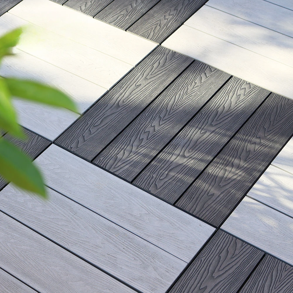 3 items DIY WPC Decking Easy Install Card-Type Wood Plastic Floor Waterproof Mothproof & Nail-Free for Courtyard & Terrace solid wood flooring