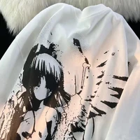 Retro Angel Print Short-sleeved Women T-shirt Summer  Harajuku Casual   Loose Cotton Oversize Women's T-shirts Female Clothing - Image 3