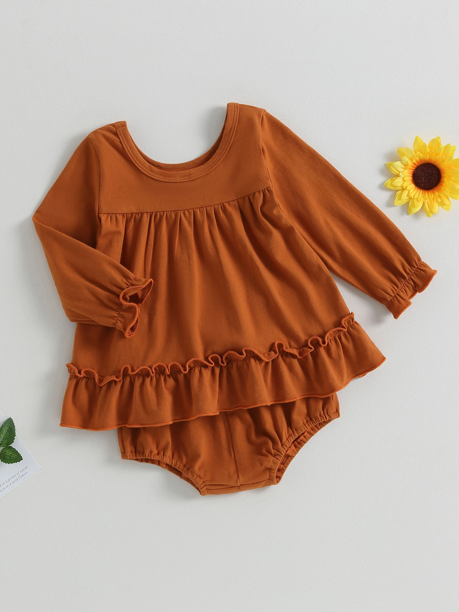 

Комплект одежды Lioraitiin для маленьких девочек 0-24 мес., летняя одежда из 2 предметов, платье с длинным рукавом и круглым вырезом, топы, шорты-блузки, одежда, 2023-05-16