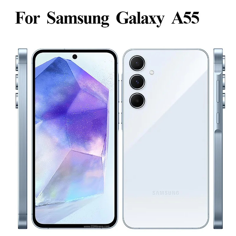 Case with Glass for Samsung A56 A36 A15 A55 A54 A14 A34 A35 A52 Silicone Cover for Samsung Galaxy A55 shockproof Case