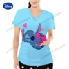 2024 Summer New Cartoon Pattern Double Pocket V-Neck Design Style and Y2k Style for Women T-Shirt Anime T-Shirts Womens Clothes 5