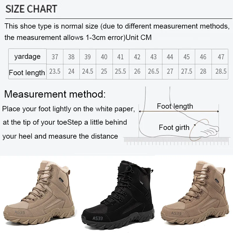 Tactical Military Hiking Shoes Men Women Snow Desert Boots Durable Training Shoes Winter Outdoor Warm Climbing Ankle Boots 2