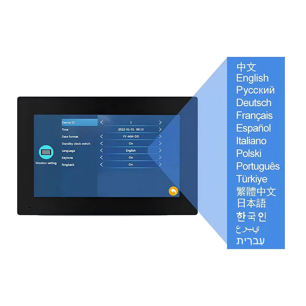 1080P Tuya Smart Video Door Intercom System IC Card Password Unlocking 7 Inch 10