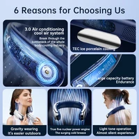 Xiaomi 8000mAh USB ventilateur de cou suspendu Portable sans lame Mini Rechargeable muet LED affichage numérique ventilateurs électriques refroidisseur d'air chaud 6