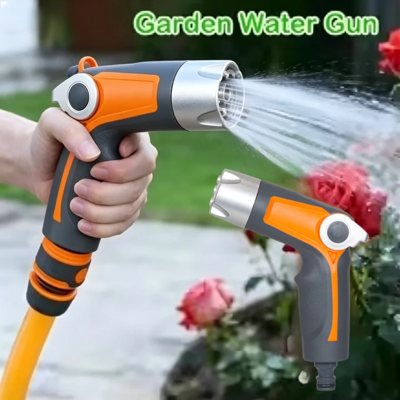 Hochdruck-Gartenwasserpistole, Verstellbare Kunststoff-Hochdruck-Wassersprühdüse für Gartenschlauch, Rasenbewässerungssprinkler