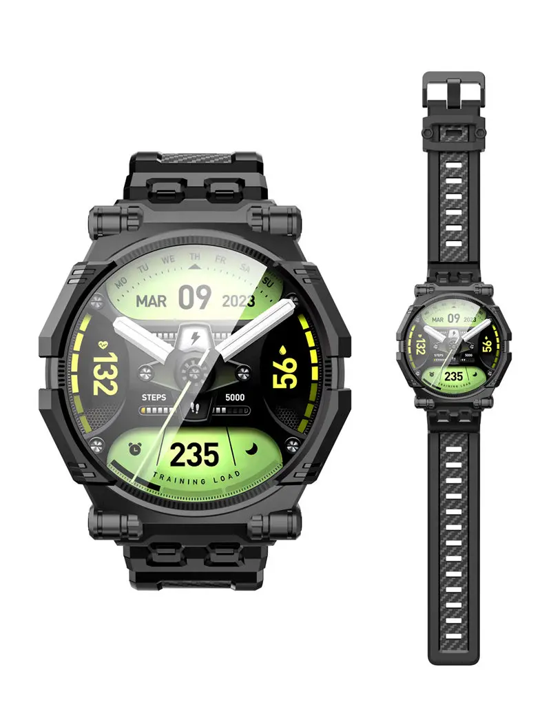 I-BLASON For Samsung Galaxy Watch 6/5/4 Case 44mm Rugged Durable TPU Watch Band with 2-Pack Tempered Glass Screen Protector