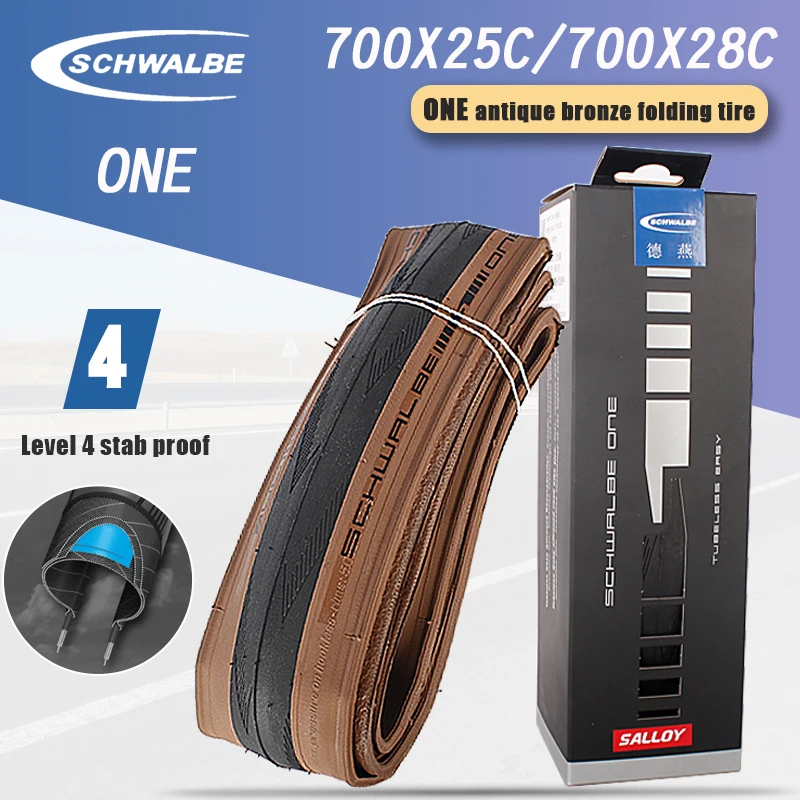 Schwalbe ONE 700x25C 28C Road Bike 700C Tubeless Folding Tire Brown Edge Puncture-resistant Bicycle Tire ﻿