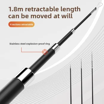 1.8M Extendable Cat Teaser Rod -Retractable Feather Toy with Jingling Bells-Scratch-Resistant Durable Design for Active Playtime