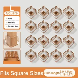 Silicone Felt Chair Leg Protectors - Scratch - Proof, Noise - Free, Easy Glide Pads (Set of 4/24) - 24PCS (T - Square - L)