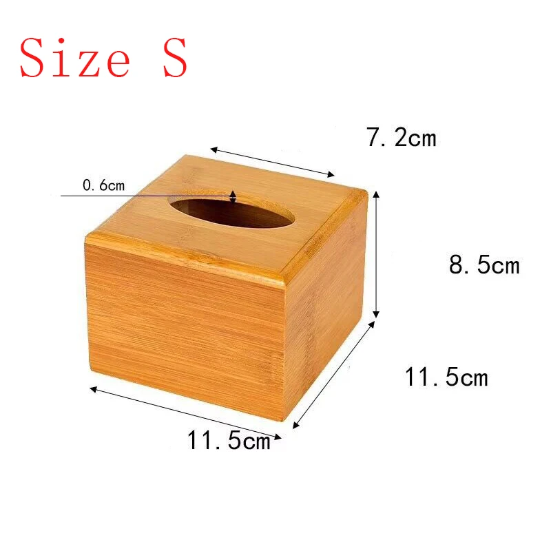 Bamboo Tissue Box Car Home Rectangle Shaped Tissue Container Towel Napkin Tissue For Home Office Desktop Organize tissue boxes 6