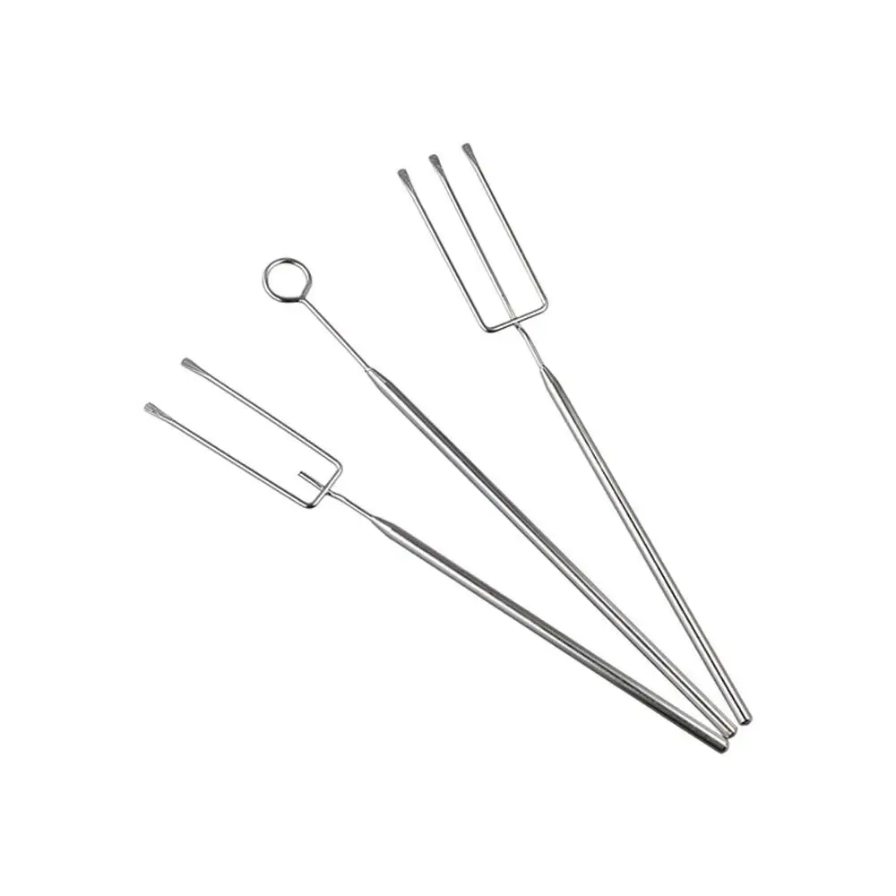 Description Picture 5 of itemStainless Steel Chocolate Dipping Fork Silver Irregular Shaped Cheese Fondue Fork Long Handle Rustproof Chocolate Dipping Tool