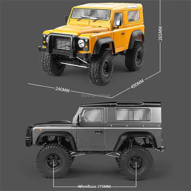 1:10 4륜구동 고속 오프로드 등반 리모컨 트럭 2.4Ghz 충격 흡수 제어 가능 LED 조명 합금 RC 자동차 모델