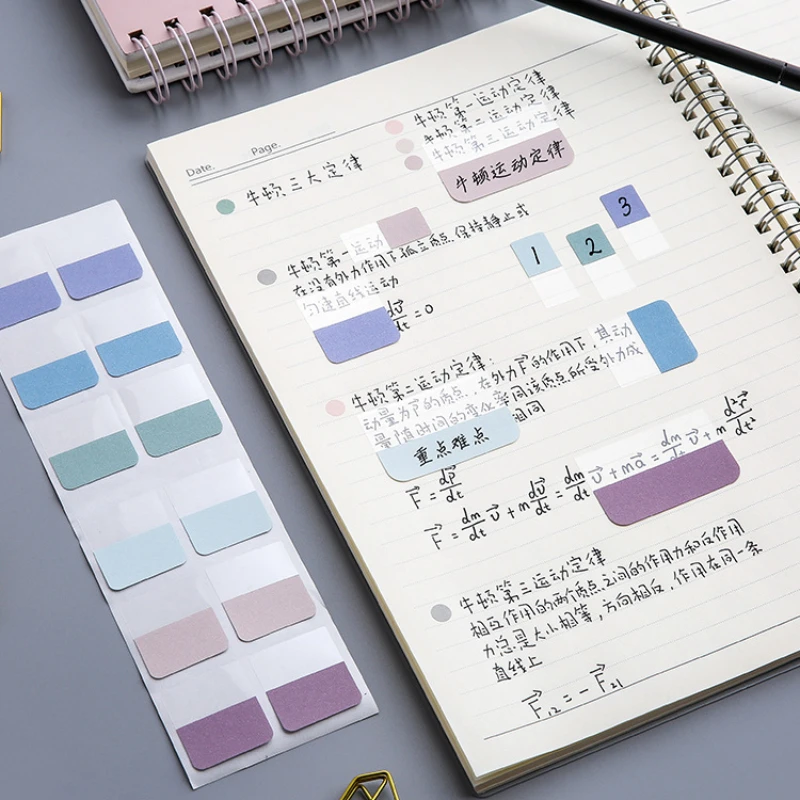 Morandi Color Index Label Sticker Writable Colorful Fluorescent Divider Paper Student Exam Paper Office File Sorting Bookmark