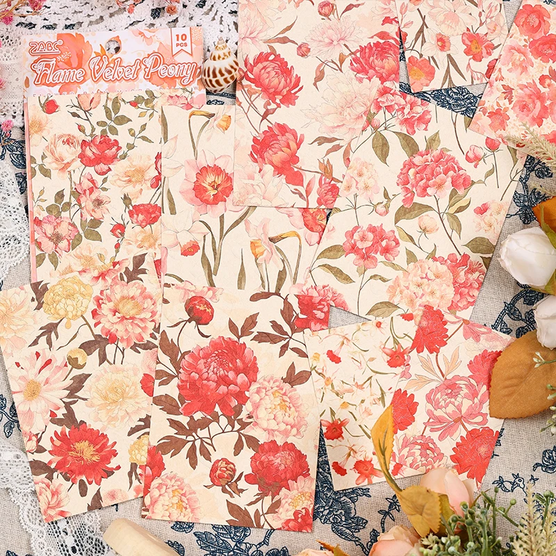 Romantic flower notebook material，suitable for Diy decorating scrapbooks，journal planning，background paper，aesthetic stationery 6