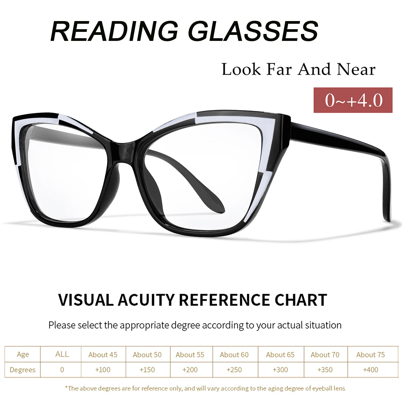 Trendy Cateye Reading Glasses for Men and Women UV protection