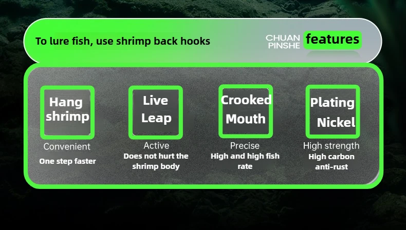 Description Picture 3 of itemFishing Hooks-Live Shrimp Fixed Hooks Carbon Steel Barbed with Holes,2/3/4Catfish Bass Fishing Hooks,That Can Adapt to Various F