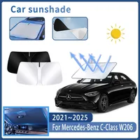 Car Sun Visor For Mercedes-Benz C-Class W206 2021~2025 Front Windshield Sunshade Heat Insulation Summer Cooling Auto Accessories 1