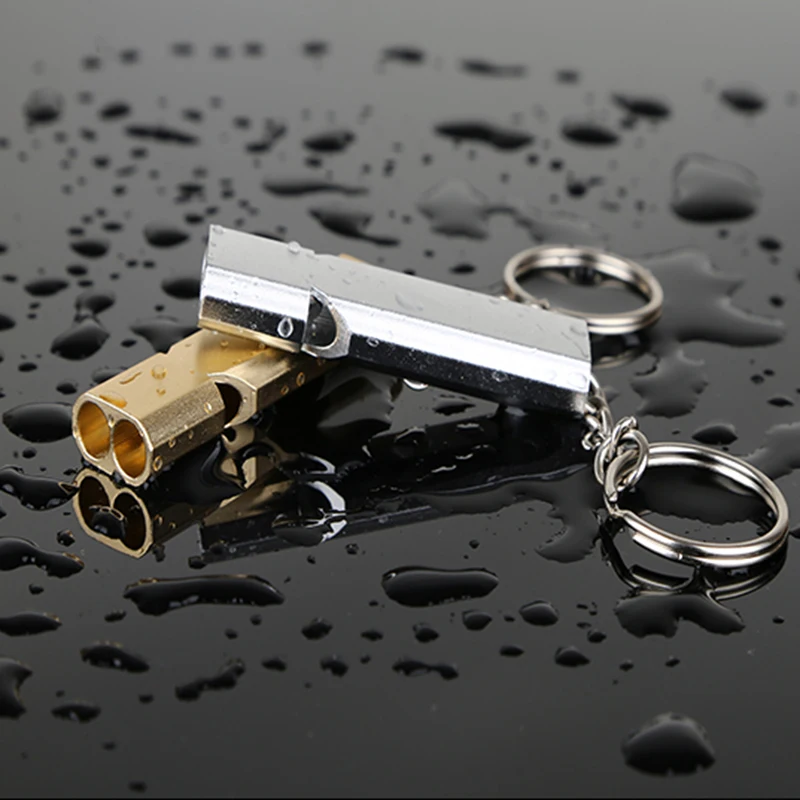 5 Pack Aluminum Alloy Survival Whistles With Keychain - 120dB Loud Emergency Whistle - View #4