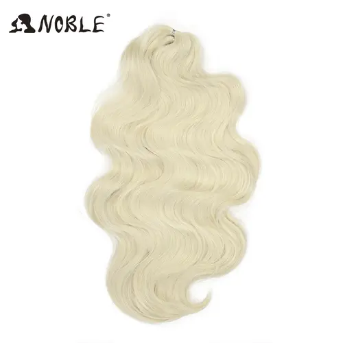 Noble Hair Soft Body Wave Crochet Hair 24Inch 3PCS Synthetic Hair Braids Ponytail Fake Hair Wavy Ombre Blonde Hair Extensions - Image 9