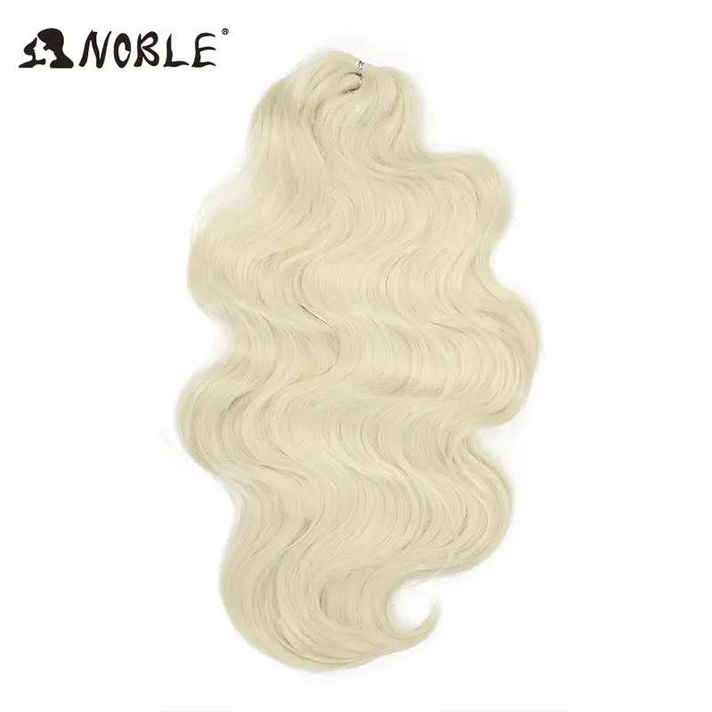 Noble Hair Soft Body Wave Crochet Hair 24Inch 3PCS Synthetic Hair Braids Ponytail Fake Hair Wavy Ombre Blonde Hair Extensions - Image 9