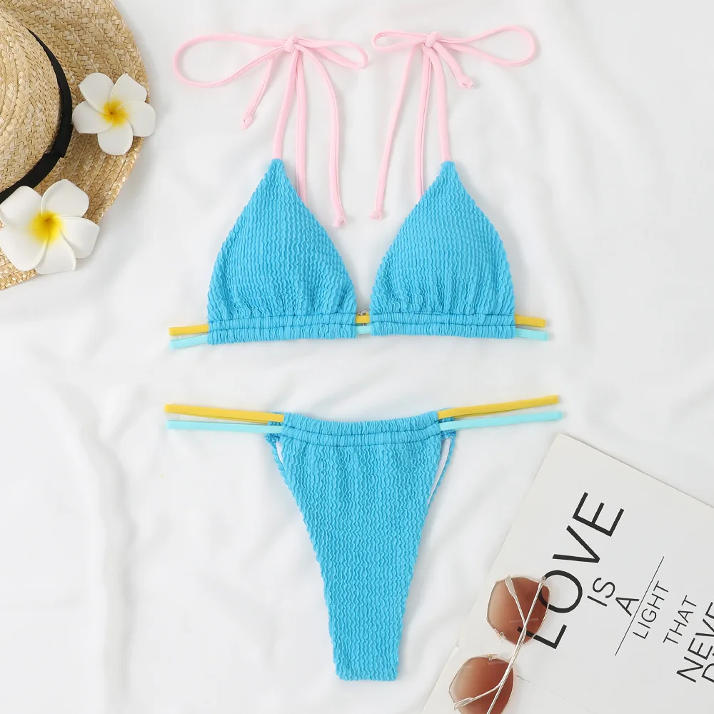 New Fashion Sexy Micro Bikini Black Swimsuit Women Swimwear Padded Thong Bikinis Set Brazilian Bathing Suit Summer Beach Wear