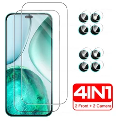 Premium 6 - in - 1 Tempered Glass Screen Protector - Honor X8c 4g (4IN1 2 Glass 2 Lens)