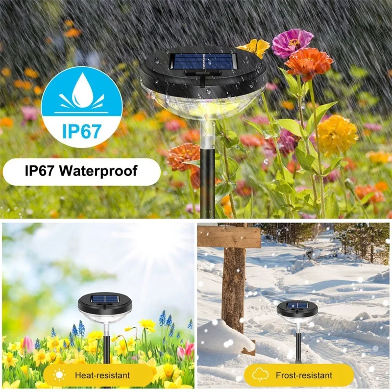 Solar-Bodenleuchte für den Außenbereich, RGB-Farbwechsel, Solar-Bodenleuchte für Rasen, für Gartendekoration, wasserdichte Landschaftsbeleuchtung_voghion.com