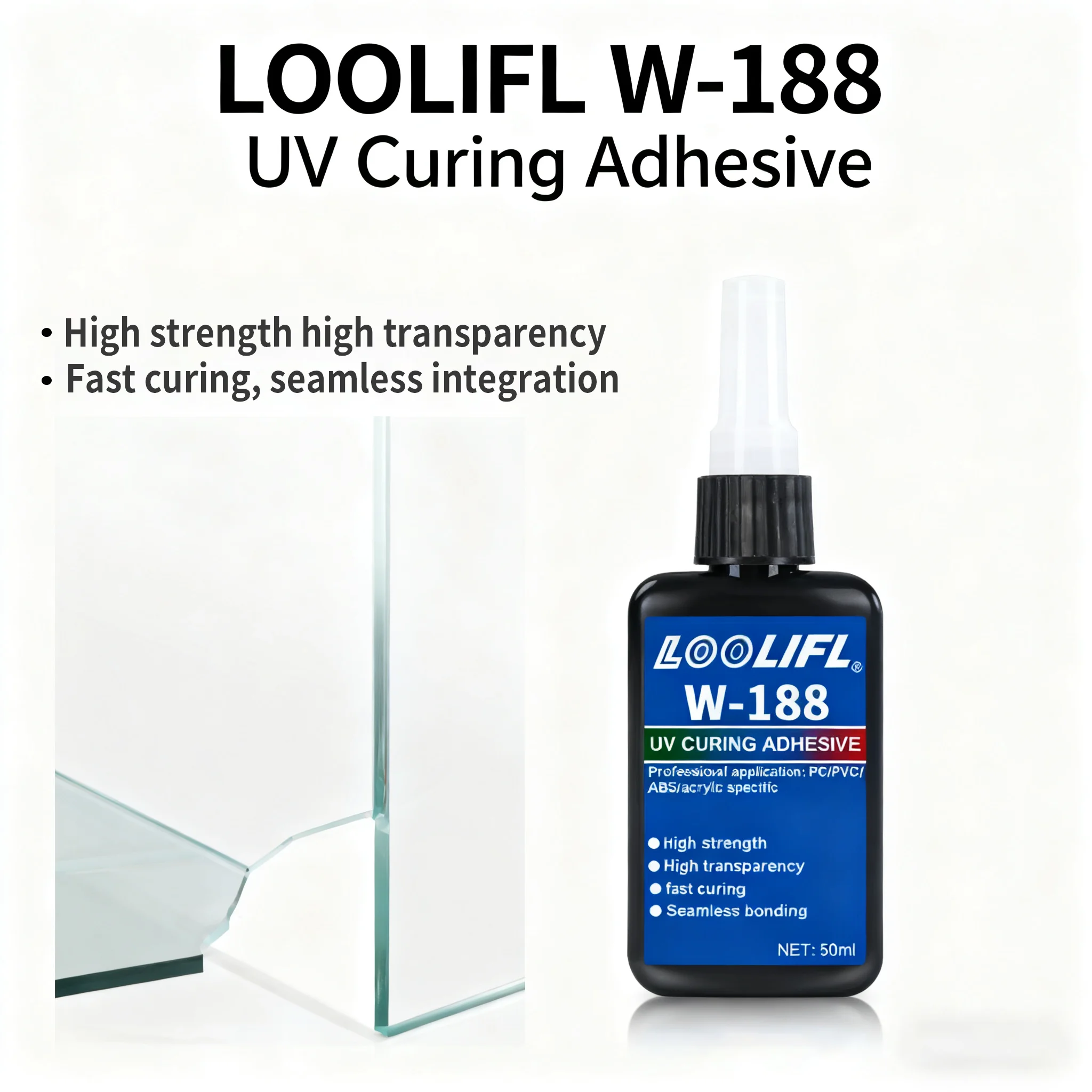 UV Resin Kit 50g with Light 5-second Fast Curing UV Glue for Jewelry Acrylic Glass Craft DIY