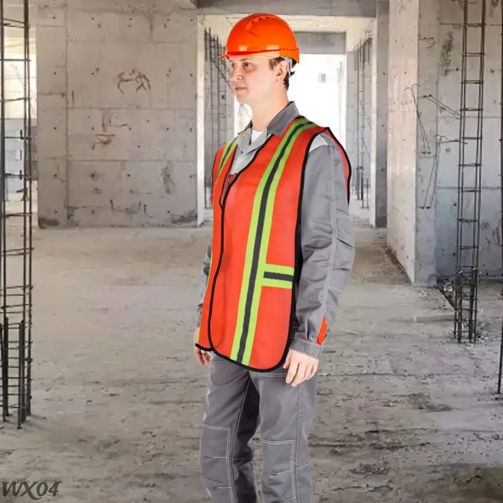 Industrial Safety Vest with Reflective Strips Outdoor Work Vest High Visibility Safety for Engineer Construction
