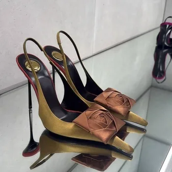 Women's Summer New Slim Fit High-heeled Sandals, Fashionable Fashion Show Pointed Party Wedding 34-43 Women's Large Sandals 1