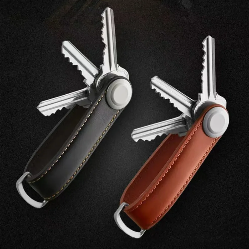 Key Wallet Car Key Pouch Bag Case Holder Chain Ring Collector Housekeeper Pocket Organizer Smart Leather Keychain
