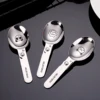 WORTHBUY Outdoor Portable Folding Spoon 304 Stainless Steel Soup Spoon Picnic Two-Fold Ice Cream Coffee Scoop Kitchen Tableware 3