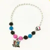 New Style Halloween Skeleton Necklace Fashion Punk Gothic Pink Bow-Knot Skeleton Comedy Animation Series Pendant Necklace Gifts 5