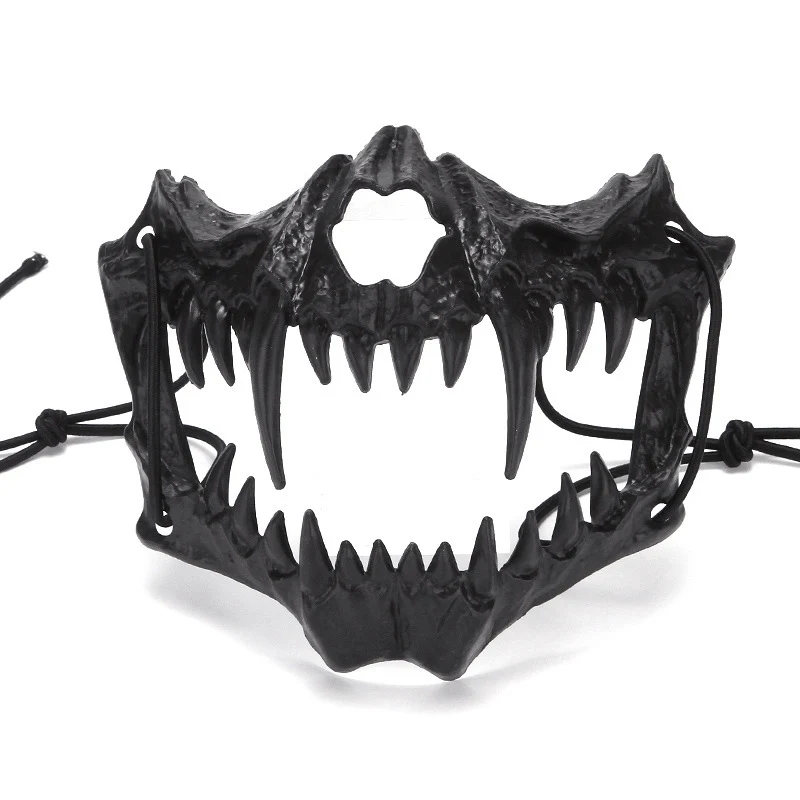 Party Face Mask Demon Samurai Dragon Bone Yasha Tengu Tiger Skull Half Face Cover Mask Halloween Cosplay Costume Maschere Prop