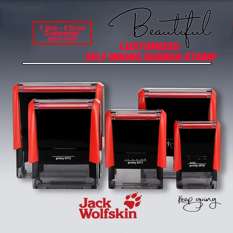 Custom Self Inking Rubber Stamp 15 Lineswith Refill Ink Address Stamp