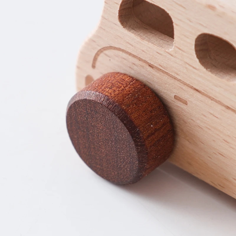 Montessori Babys pielzeug Holzbus Bildung Bausteine Montessori Spielzeug für Kinder Holz spielzeug Kinder Cartoon Blöcke Auto Geschenke – Detail 15