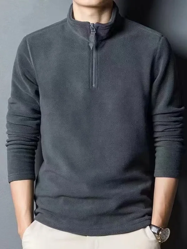 2025 الخريف الشتاء الرجال جديد قمصان بولو دافئة ال...