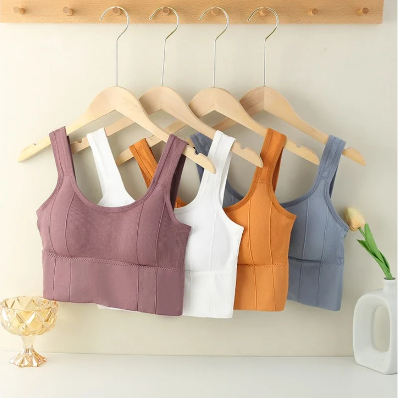 Women's No Steel Ring Gathered Sports Underwear Summer New Breathable Inner and Outer Wear Vest Sports Top Woman Gym Sport Bra