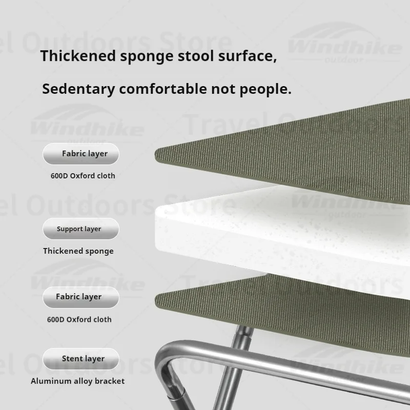 Naturehike XL01 Ultra-light Folding Stool Camping Outdoor Fishing Chair Portable 325g Easy to Take Aluminum Alloy Bearing 180kg