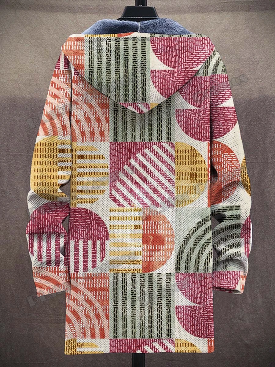 Geometrie & Farbverlauf Kunst Muster 3D All Over Gedruckt Herrenmode Plüsch Dicker Kapuzenmantel Winter Lässige Warme Reißverschlussjacke CM27 – Detail 12