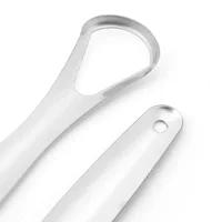 Grattoir à langue à poignée antidérapante, Portable, monocouche, réutilisable, en acier inoxydable, étui pour brosse buccale, nettoyage de la langue 4