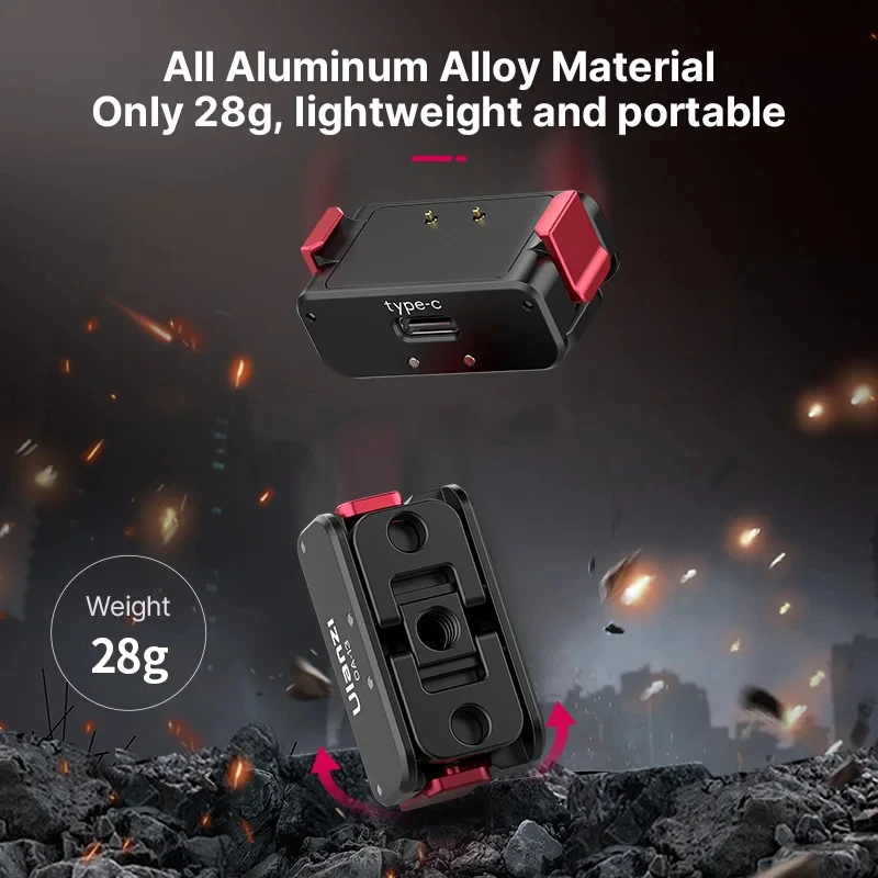 Ulanzi OA-11/OA-12/OA-13 Magnetic Power Supply Base for DJI Action 5 4 3 2 Foldable Mount Power Supply Mount Replacement